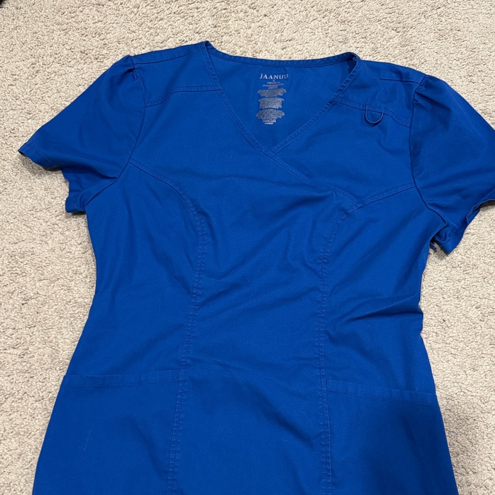Jaanuu Royal Blue V-Neck Scrub Top